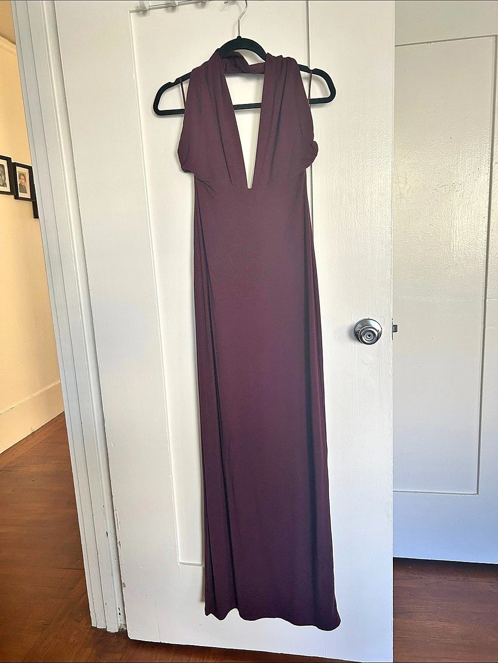Naked Wardrobe Draped Neck Maxi Dress in Purple Size Medium Like New